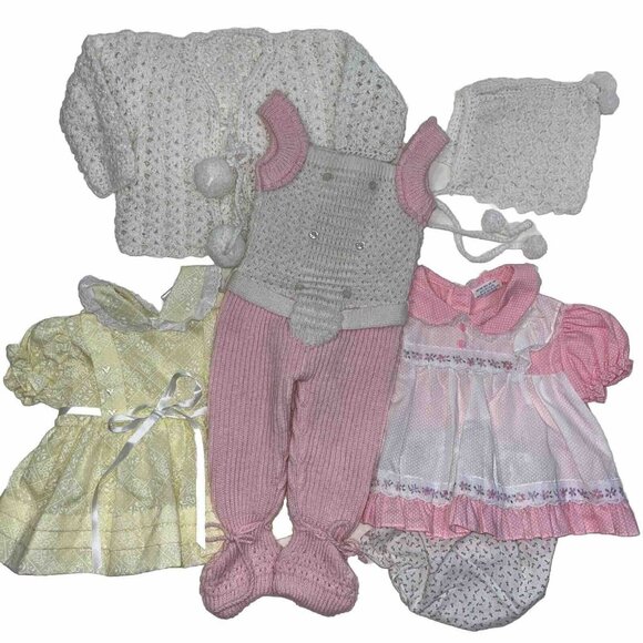 6pc Baby Girls 3-6mo Dress Outfit Lot Floral 90s - Picture 8 of 8